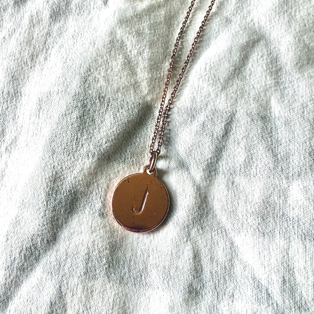 Kate Spade Rose Gold J Initial Pendant Necklace